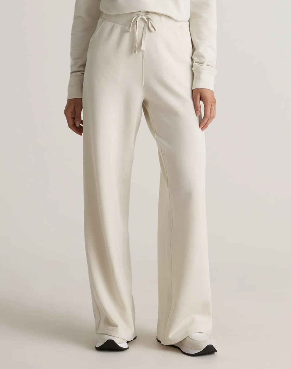 Quince Review: Supersoft Fleece Wide Leg Pants, FlowKnit